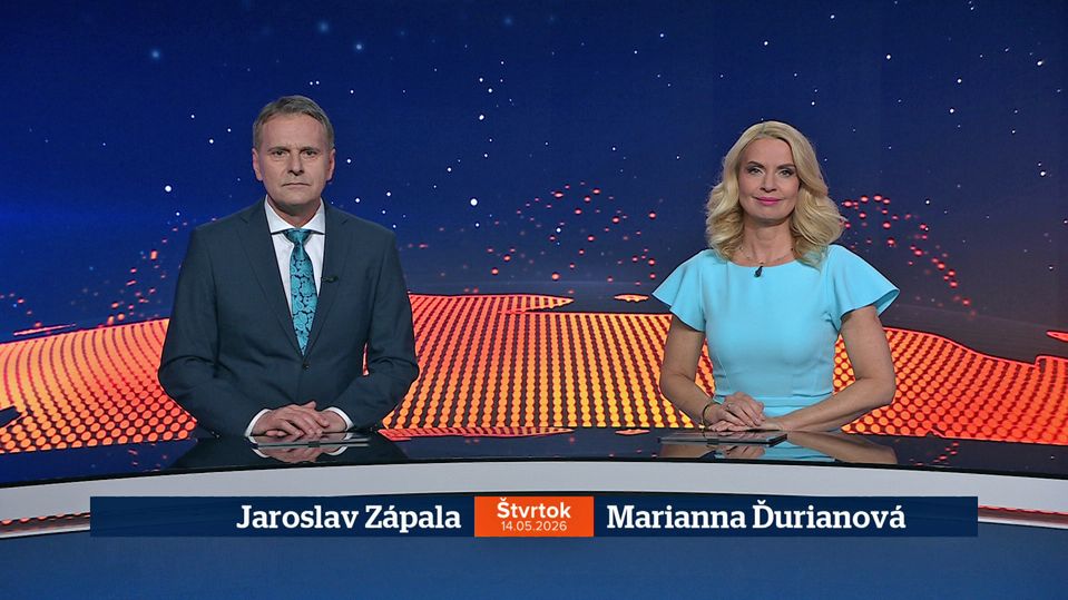 Jaroslav Zápala a Marianna Ďurianová v relácii Televízne noviny