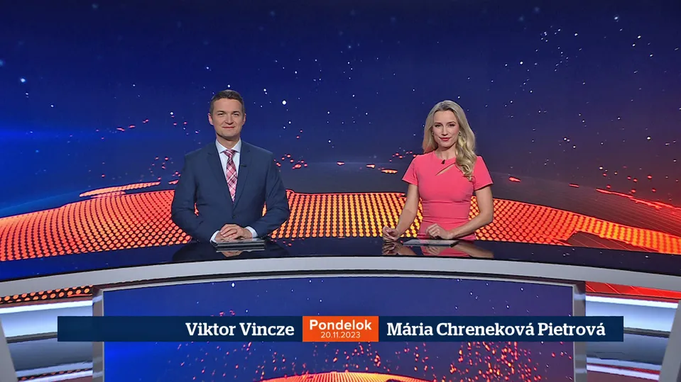 Viktor Vincze a Mária Chreneková Pietrová v relácii Televízne noviny