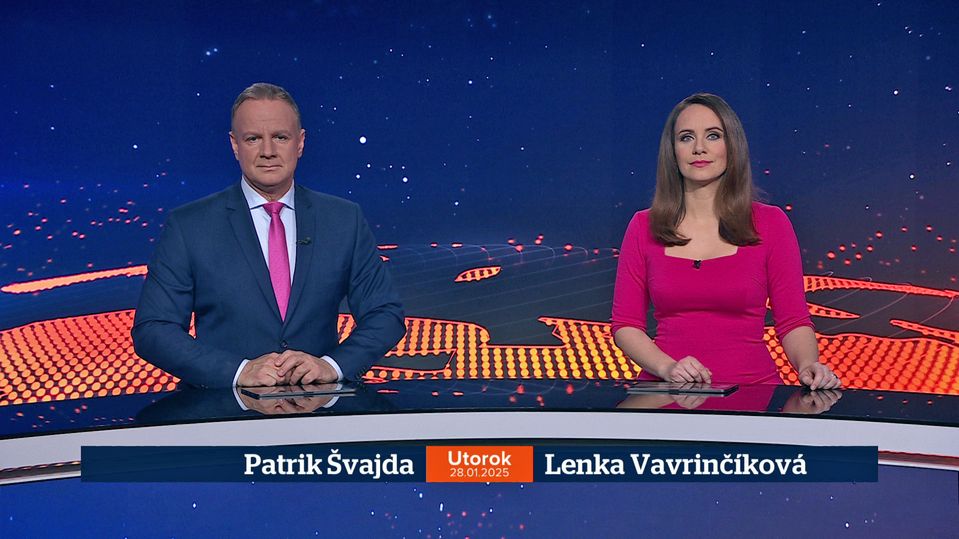 Patrik Švajda a Lenka Vavrinčíková v relácii Televízne noviny