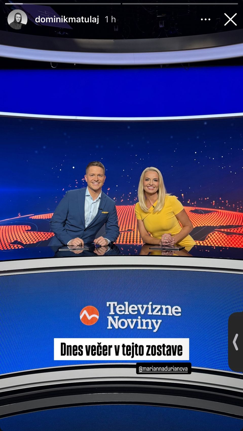 Televízne noviny 19 - Dominik Matulaj a Marianna Ďurianová