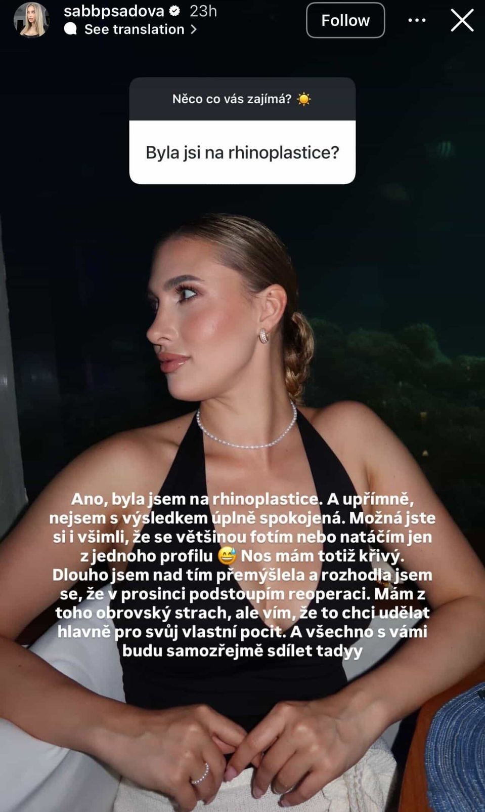 Influencerka informovala o svojom rozhodnutí prostredníctvom Instagramu.