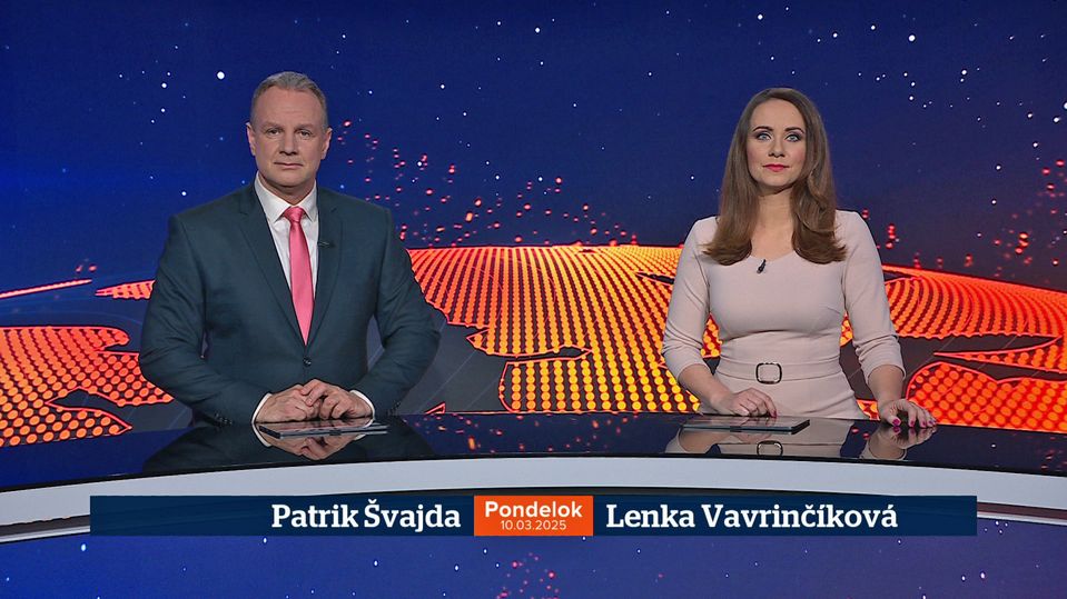 Patrik Švajda a Lenka Vavrinčíková v relácii Televízne noviny