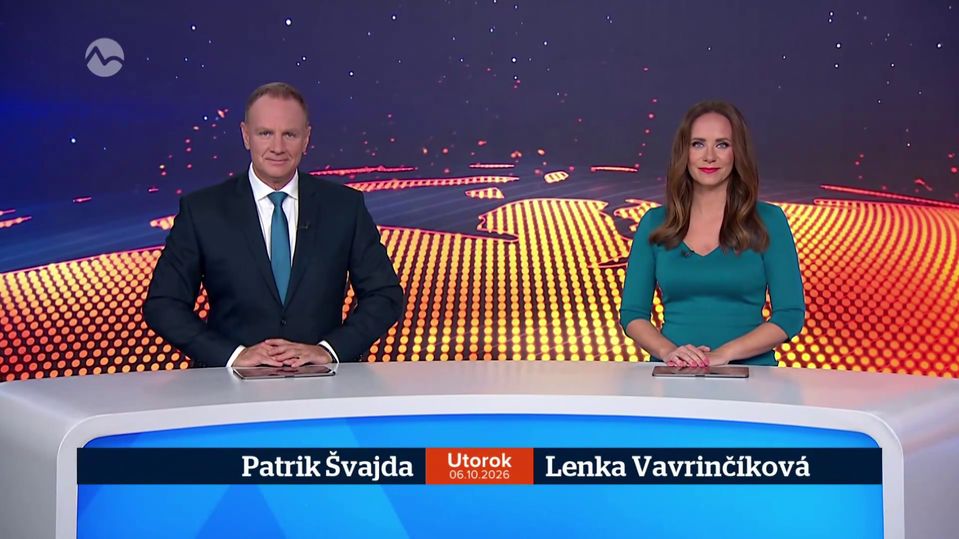 Patrik Švajda a Lenka Vavrinčíková v relácii Televízne noviny