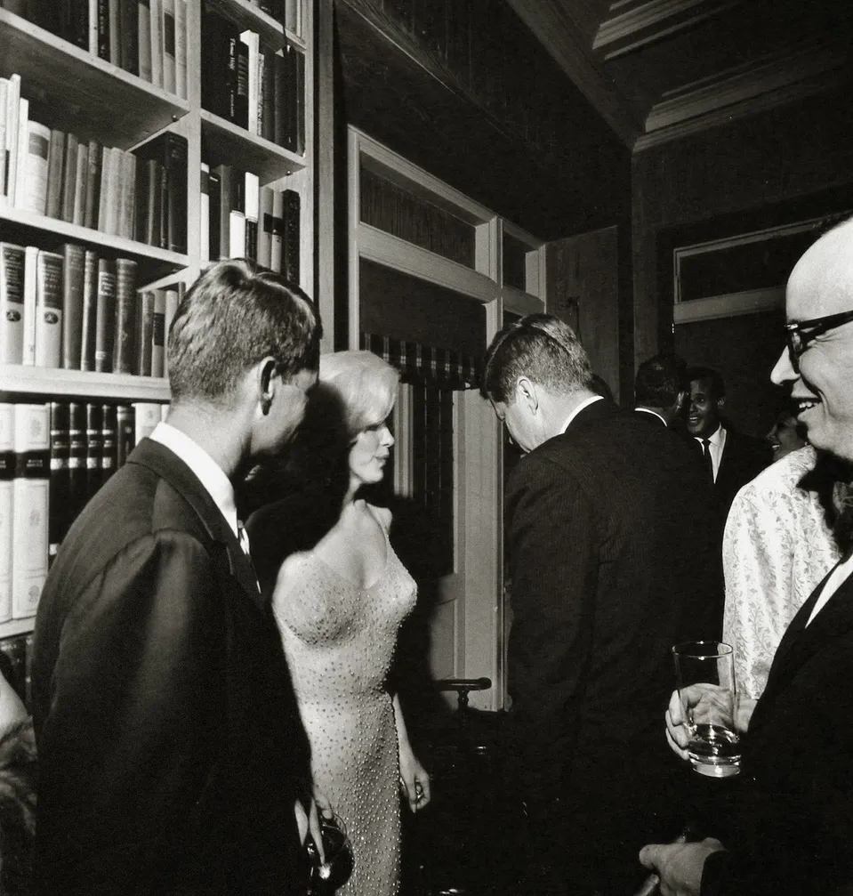 Marilyn Monroe v zákulisí s prezidentom Johnom F. Kennedym