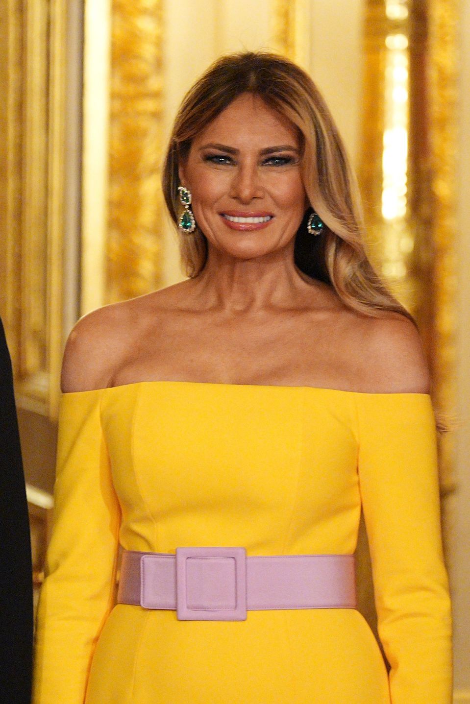 Melania Trump v šatách od Caroliny Herrery.