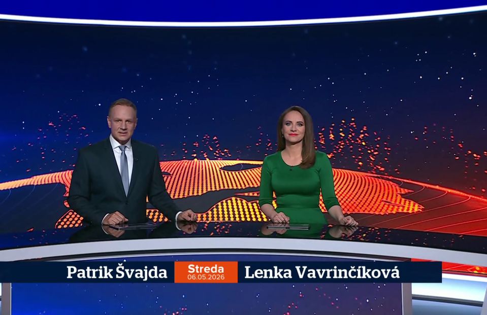 Patrik Švajda a Lenka Vavrinčíková v relácii Televízne noviny
