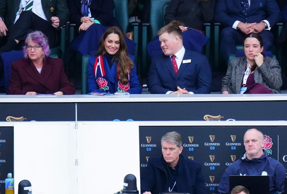 Princezná Kate na rugby zápase Six Nations.