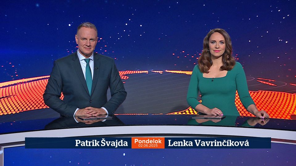 Patrik Švajda a Lenka Vavrinčíková v relácii Televízne noviny