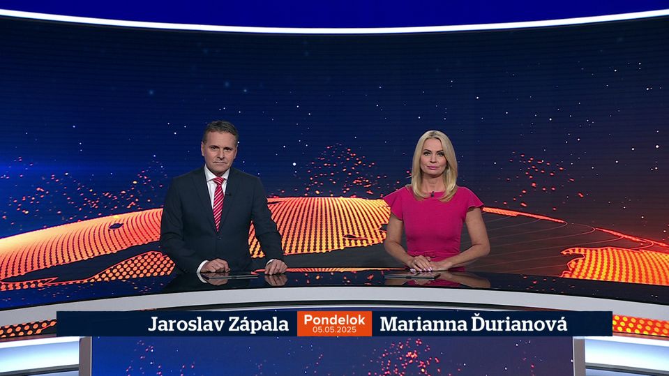 Jaroslav Zápala a Marianna Ďurianová v relácii Televízne noviny