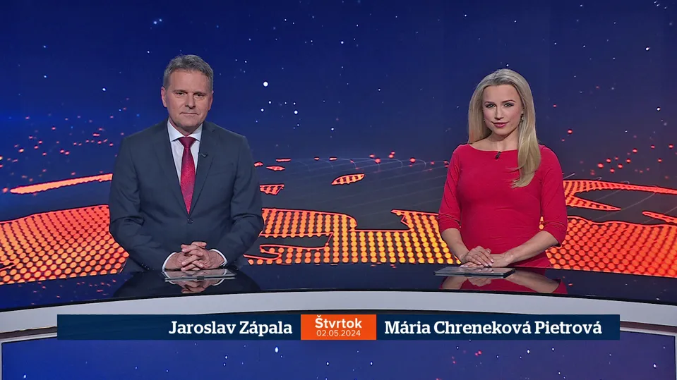 Jaroslav Zápala a Mária Chreneková Pietrová v relácii Televízne noviny
