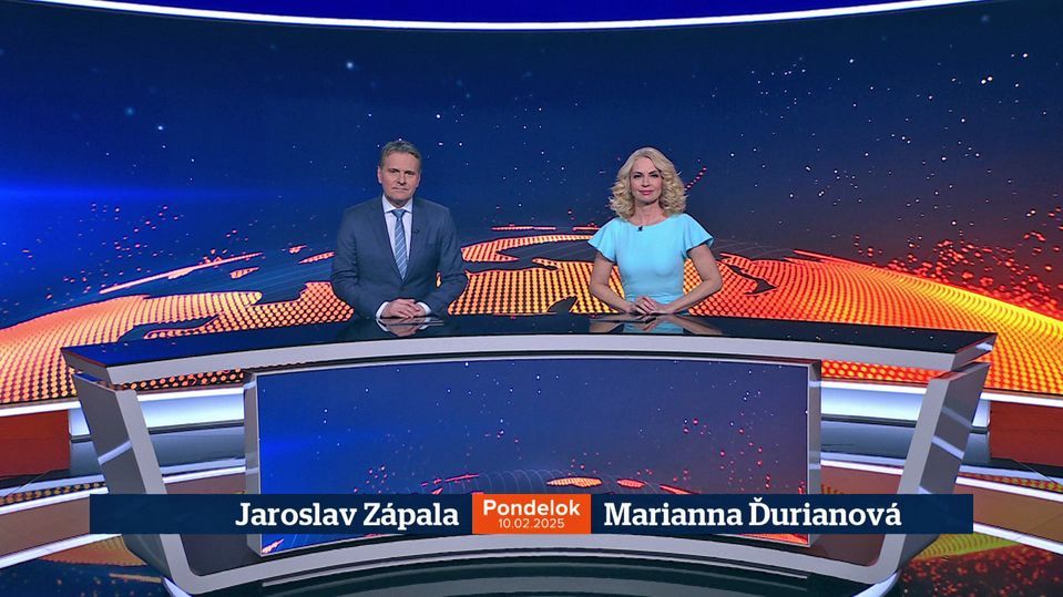 Jaroslav Zápala a Marianna Ďurianová v relácii Televízne noviny