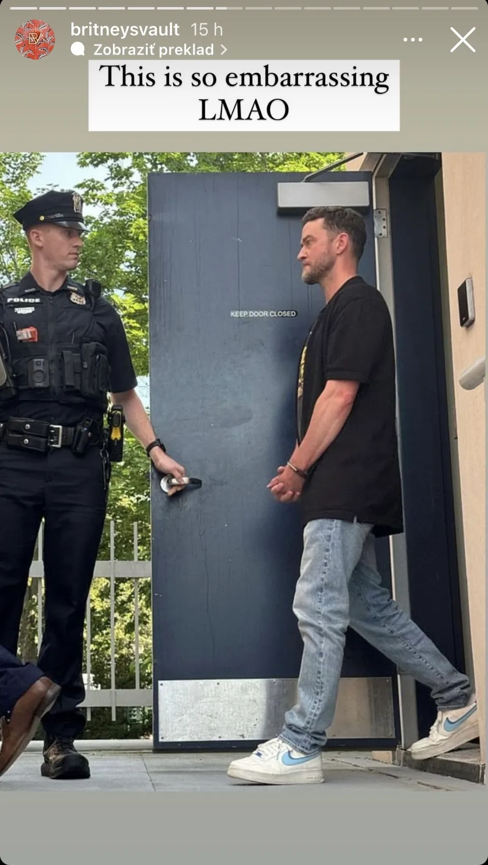 Policajt pri zatykaní netušil, že ide o Justina Timberlakea