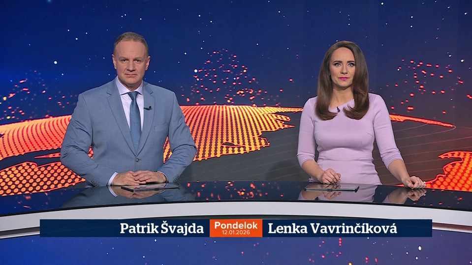 Patrik Švajda a Lenka Vavrinčíková v relácii Televízne noviny