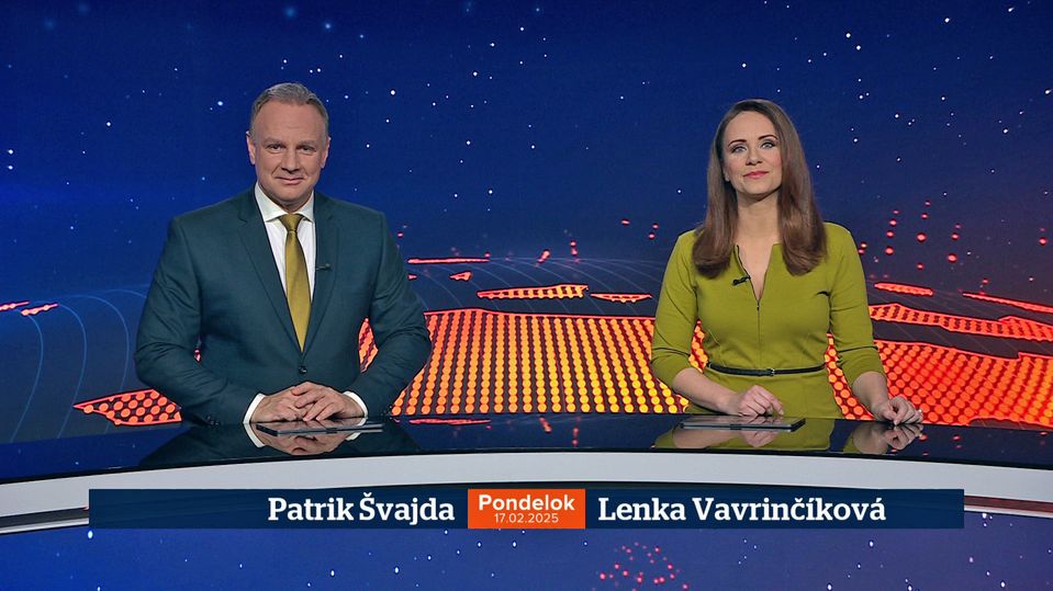 Patrik Švajda a Lenka Vavrinčíková v relácii Televízne noviny