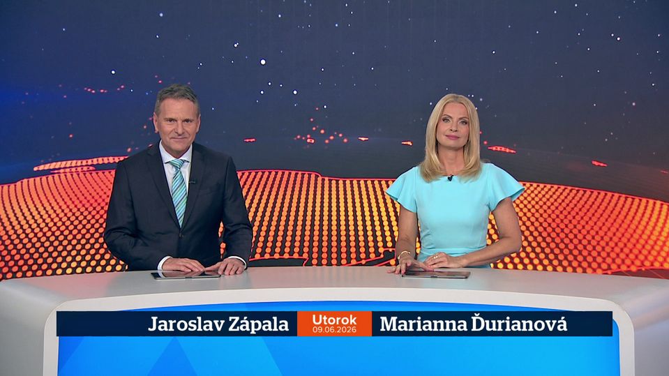 Jaroslav Zápala a Marianna Ďurianová v relácii Televízne noviny