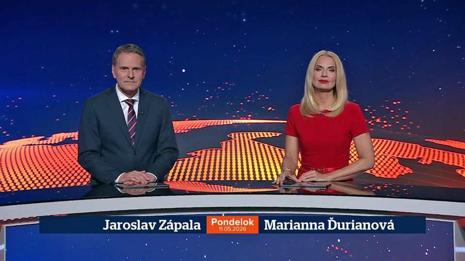 Jaroslav Zápala a Marianna Ďurianová v relácii Televízne noviny