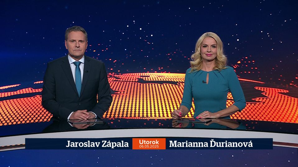 Jaroslav Zápala a Marianna Ďurianová v relácii Televízne noviny