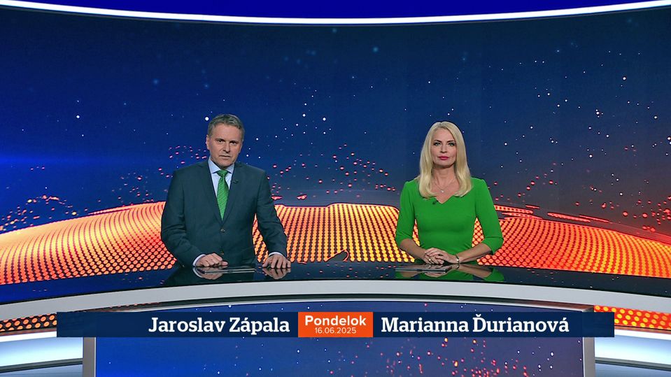 Jaroslav Zápala a Marianna Ďurianová v relácii Televízne noviny