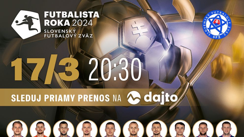 Slovenský futbal spozná tých najlepších za uplynulý rok. Galavečer Futbalista roka 2024 prinesú v priamom prenose Dajto a Voyo