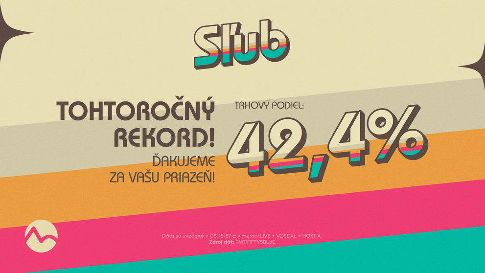 Dunaj bol jasnou jednotkou trhu, Sľub dosiahol rekord sezóny. TV Markíza aj skupina Markíza prepísali tohtoročné maximá